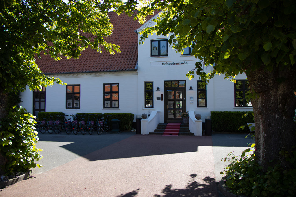 Hotel Scheelsminde, white manor building 