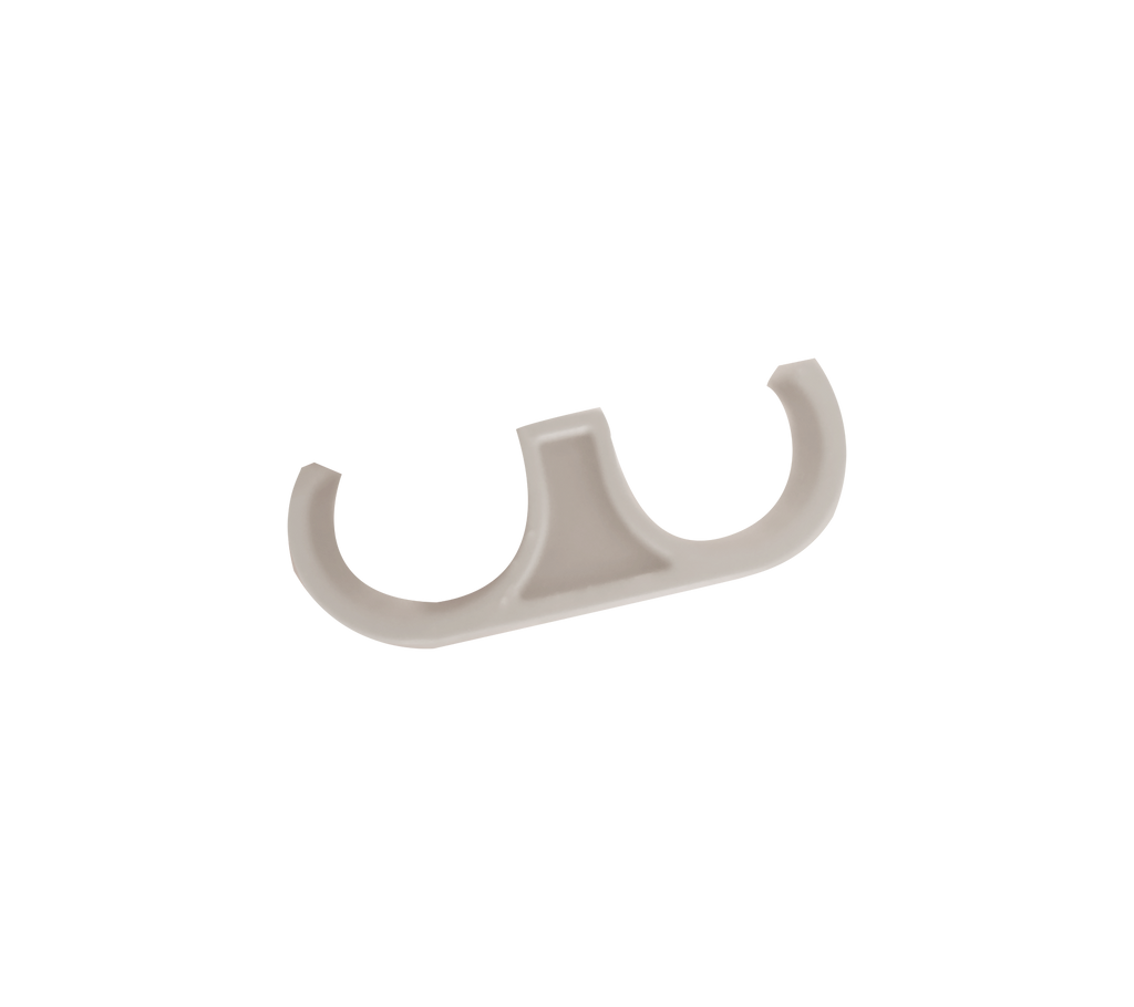 Sand clip designed with two curved ends.