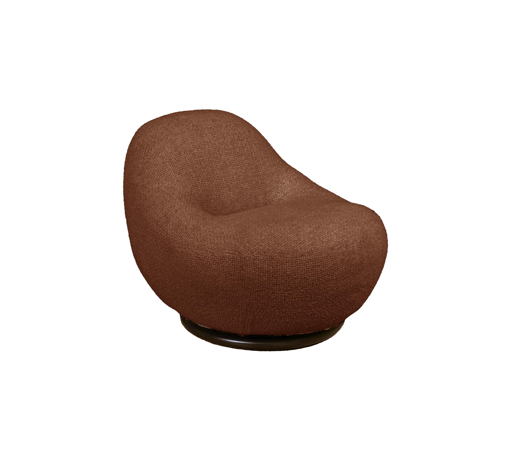 Dessert red chair with a rounded design.