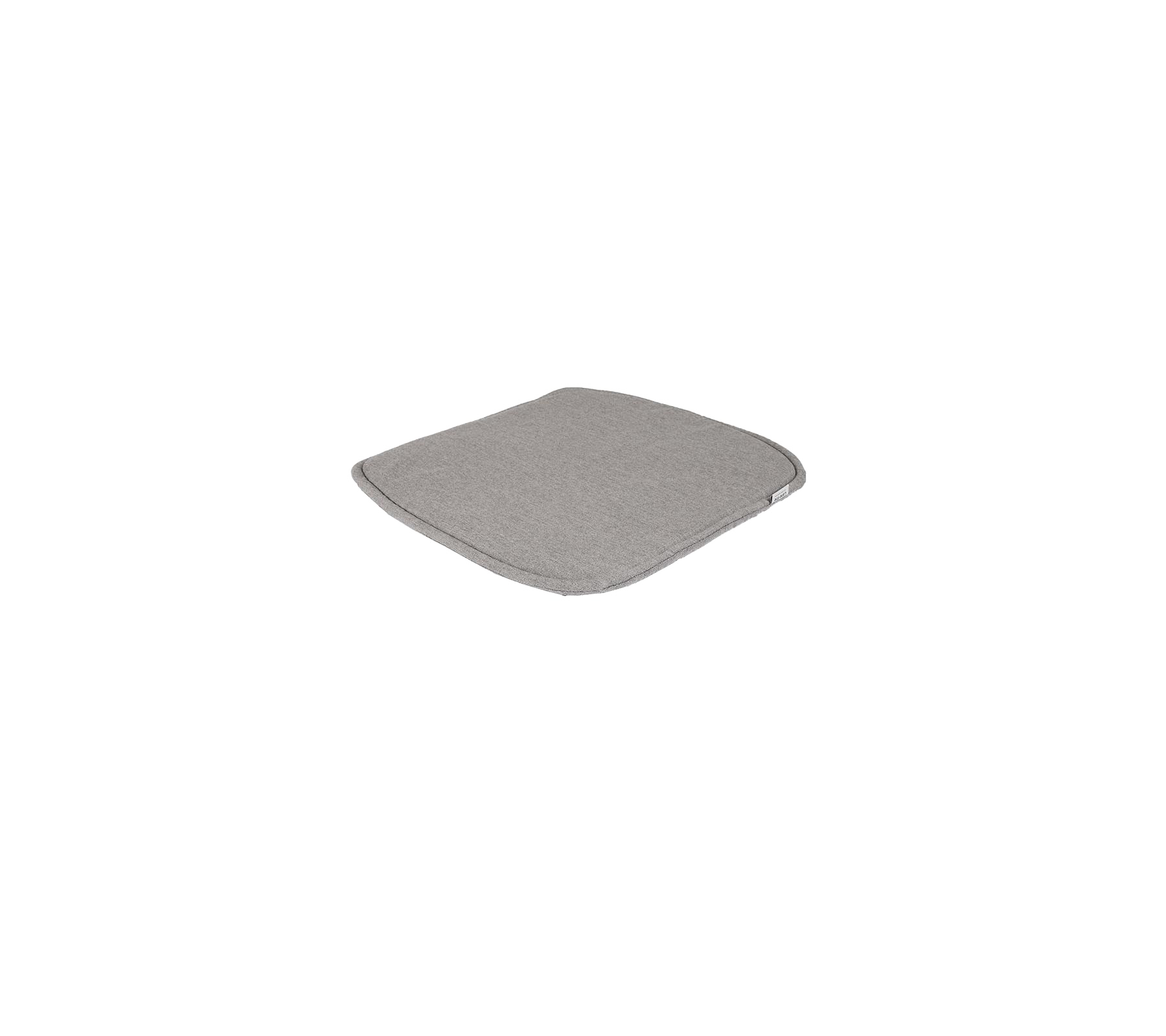 A simple, square, soft cushion in a neutral gray color, designed for comfort and support.