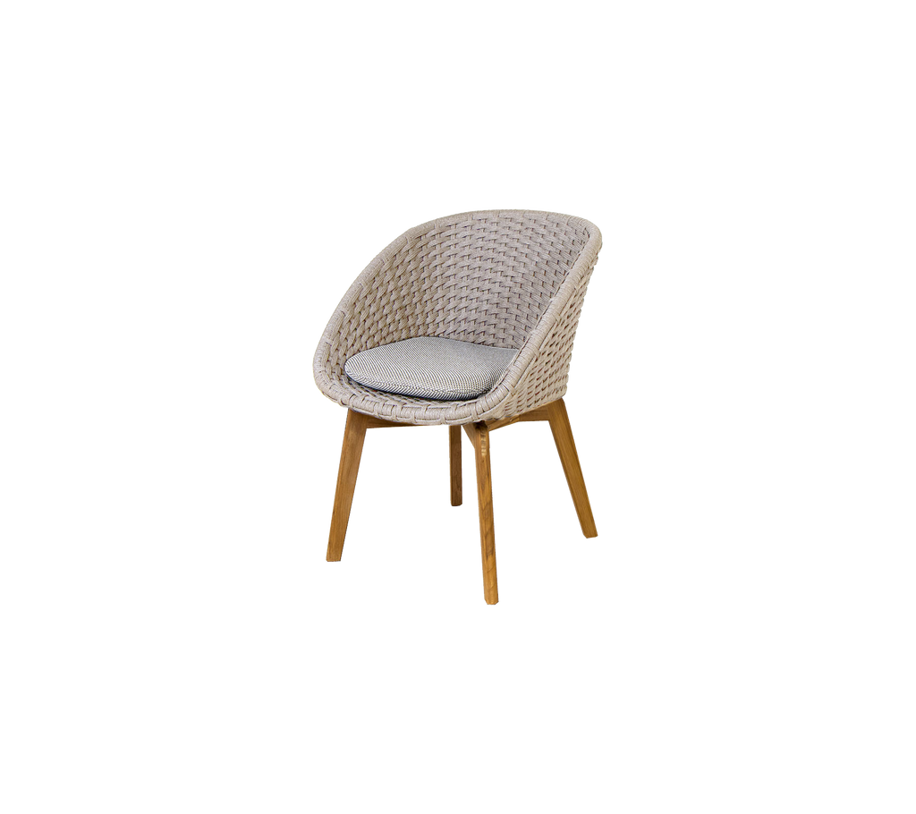 Modern sand chair with a light grey cushion.