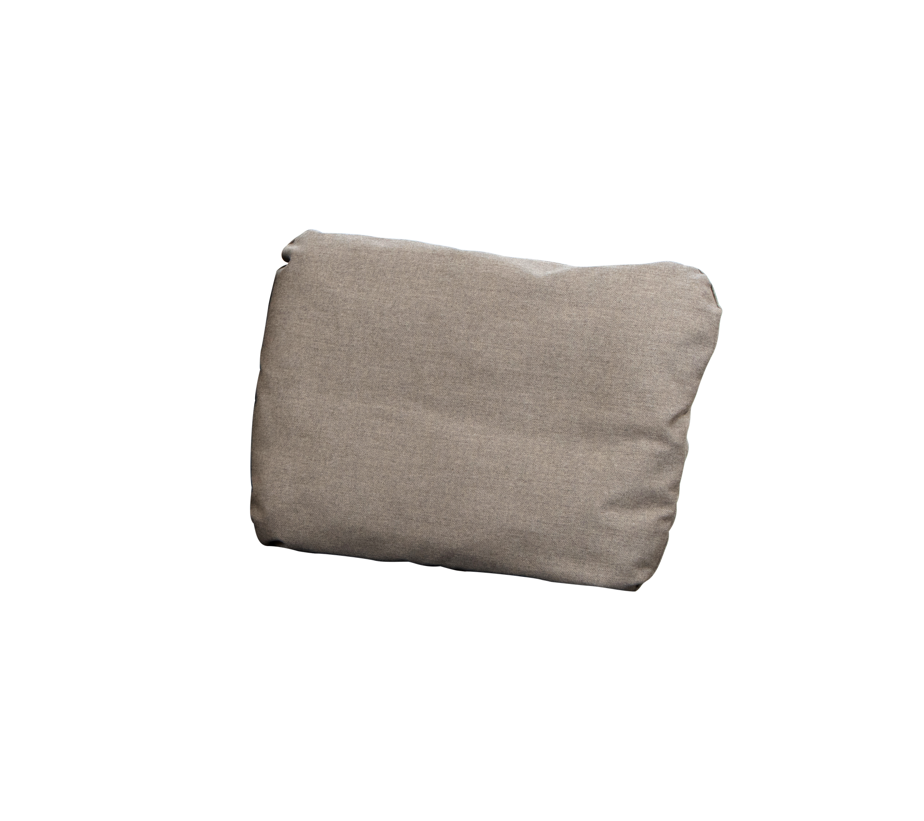 Light brown cushion with a soft fabric texture, slightly plump, designed for comfort and style in seating arrangements.