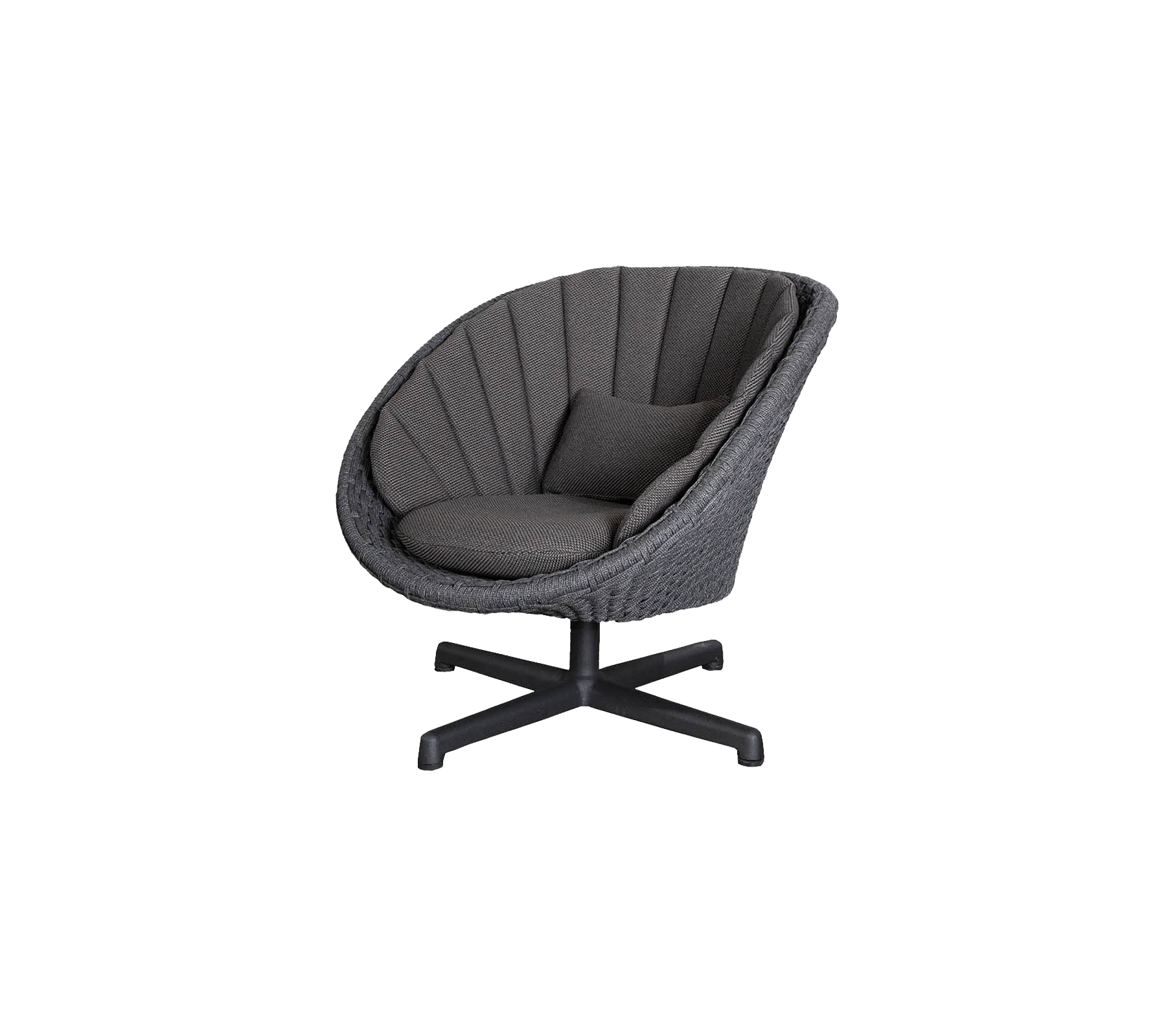 Peacock lounge chair w/swivel aluminium base