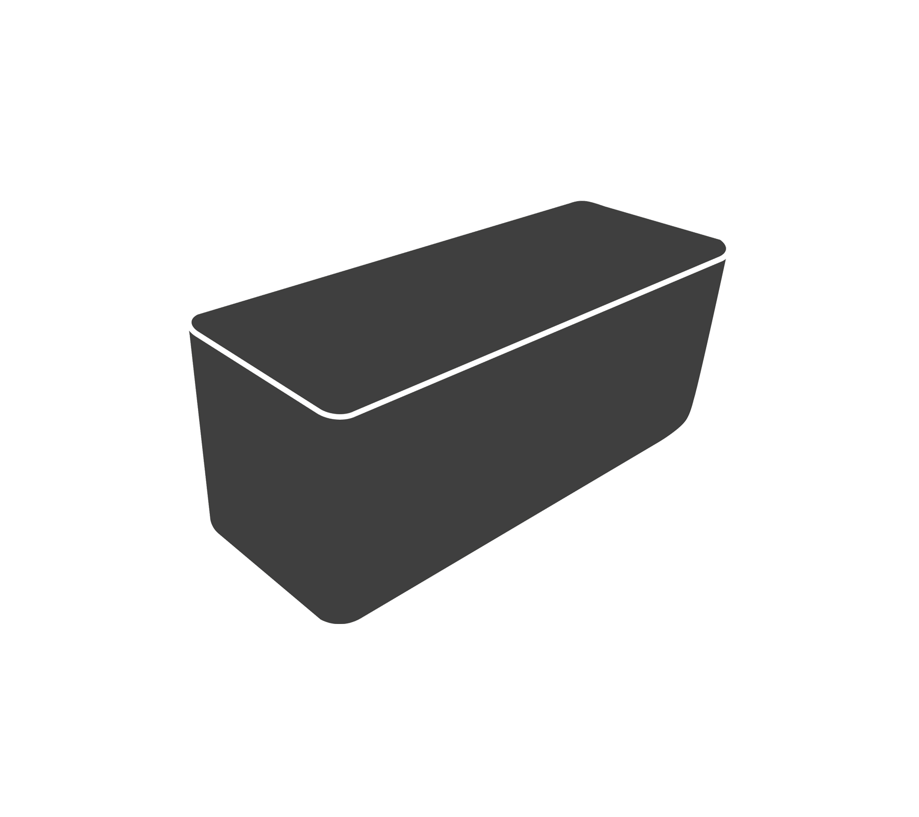 A sleek, dark container with a lid, suitable for storage or organization purposes.