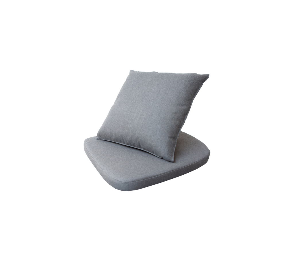 Gray sofa cushion with a removable pillow, designed for comfort and modern aesthetic. Ideal for home or office seating.