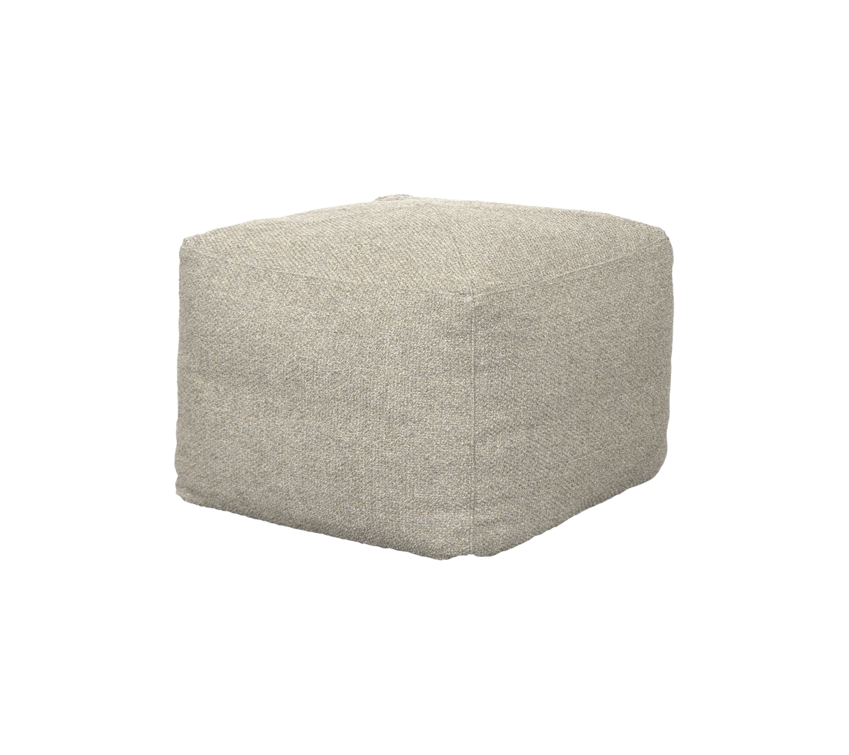 Soft, square pouf in a neutral tone, perfect for seating or as a decorative accent in any setting.