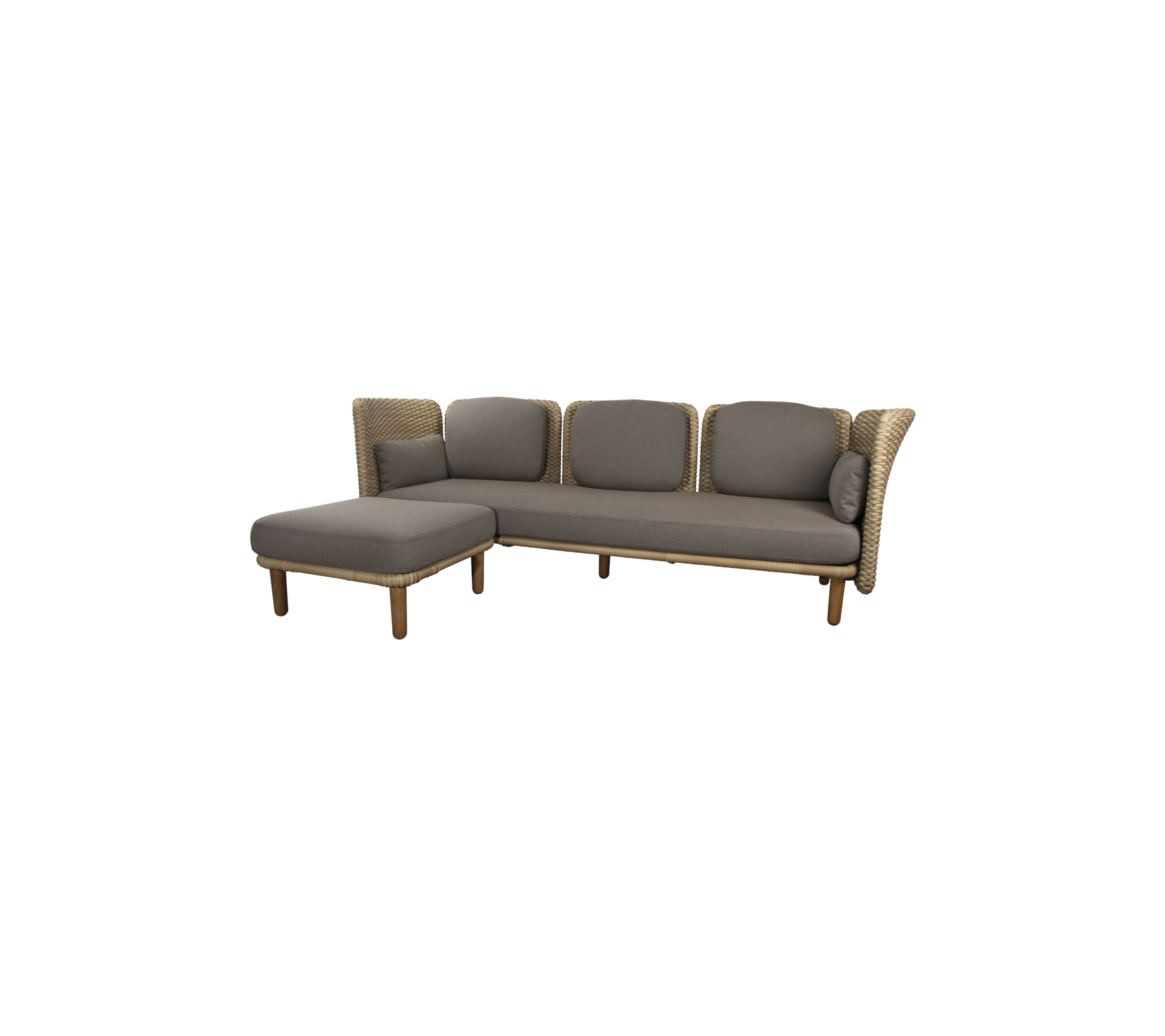 Arch 3-seater sofa w/ low arm/backrest & chaise lounge