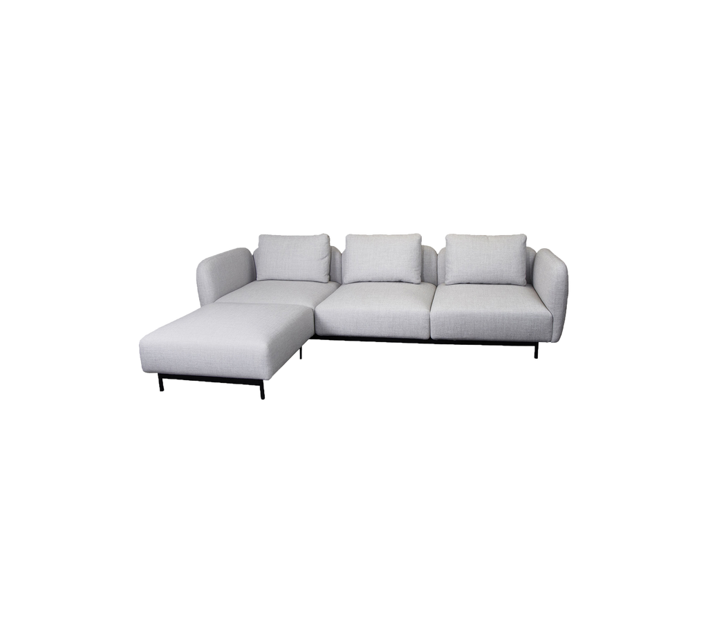 Aura 3-seater sofa, w/high armrest & chaise lounge, right (1)