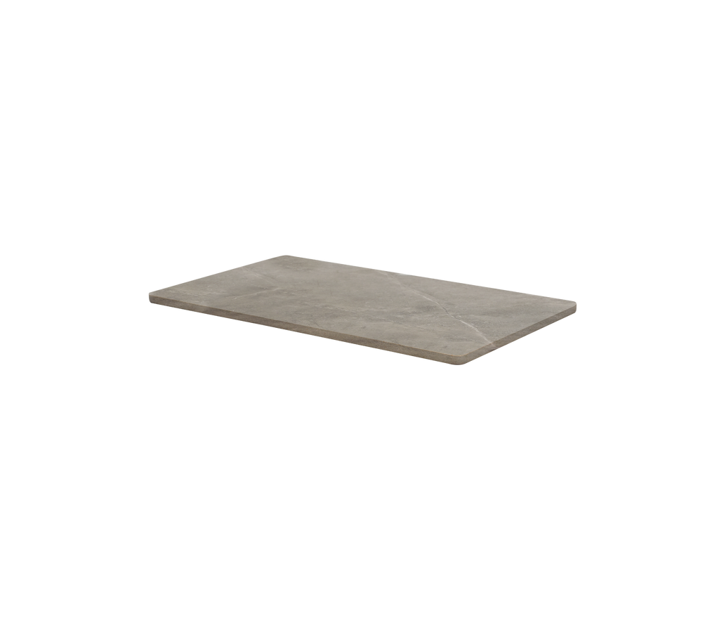 Taupe tabletop with a smooth surface.
